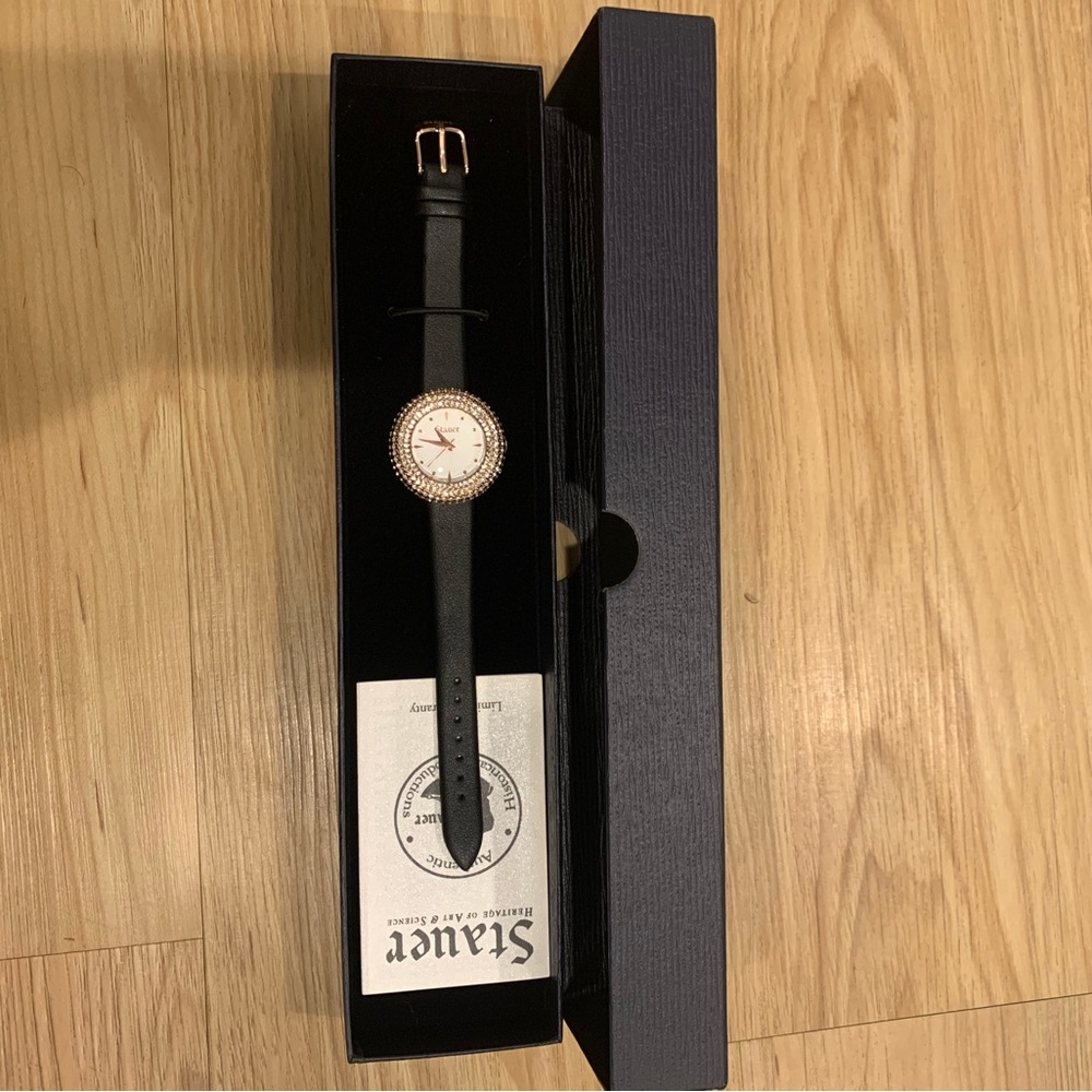 Women’s Stauer Black Band Grace Timepiece Watch